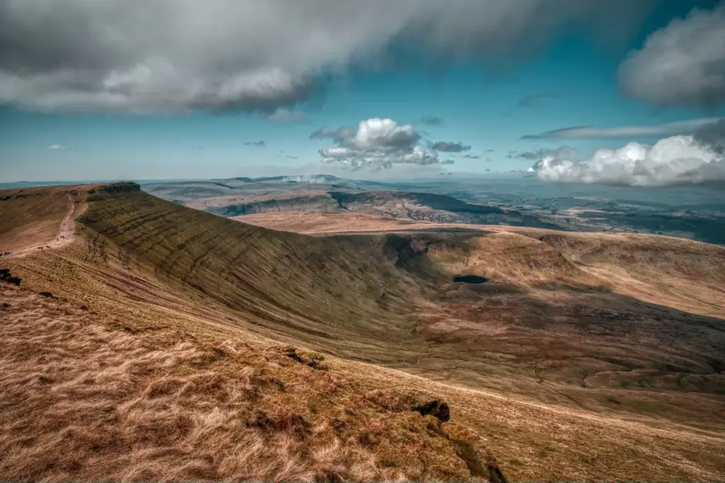 Walking at Pen y Fan in Wales in the autumn