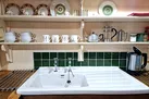 White ceramic kitchen sink